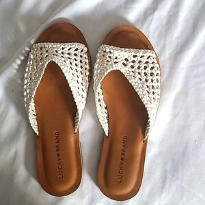 White and Brown Sandals from Lucky Brand Size 6.5